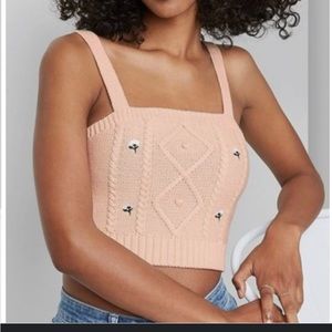 Wild Fable Light Pink Knit Crop Tank